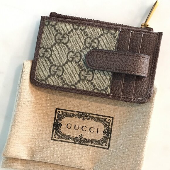 GUCCI Ophidia Coin Purse/Card Holder Brown/Beige - Picture 2 of 9